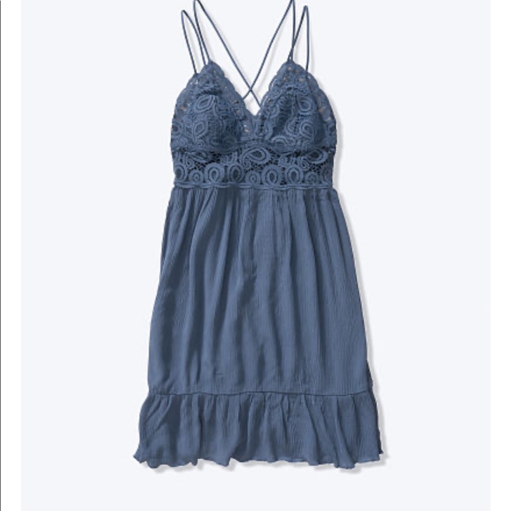 Light blue VS PINK crochet dress new with tag S